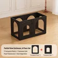 Transparent 6-piece black pet playpen set for indoor use, 60cm height - 6pcs / Obsidian Black