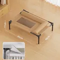 Durable elevated khaki pet bed with breathable mesh center and pillows 66x45x17cm - 66cm (Extra Large) / Caramel color