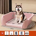 Bac à litière pour chien rose extra large avec parois hautes et dimensions visibles - Extra Large (Rose Sakura)