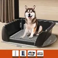 Grande litière pour chien noire avec clôture haute et design anti-éclaboussures - XX-Grand (Noir)