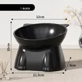 Obsidian black tilted elevated cat bowl for neck protection with large capacity - Obsidian Black (1159)