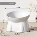 White elevated tilted cat bowl with neck protection design for ergonomic feeding - Elegant White (1159)