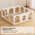 12-piece transparent pet playpen with 11 panels and 1 door for indoor dogs - 12-Piece Set / Pearl White