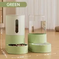 Juego de comedero y bebedero automático 2 en 1 verde menta para mascotas, 25x24cm - Juego Separado / Gran Capacidad / Verde menta