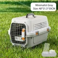 Graue Haustier-Transportbox für Katzen und Hunde, 48x31,5x30cm inklusive Napf - Klein (48x31.5x30cm) / Einfaches Grau