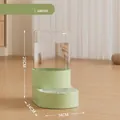 Fuente de agua y comedero automático 2 en 1 para mascotas, verde menta, 25x24x14cm - Bebedero 2.6L / Solo Riego / Verde menta