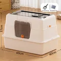 Extra large fully enclosed cat litter box in off-white with scoop and deodorant set - Jumbo Basic (With Scoop & Deodorant) / Off White