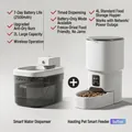 Set de fuente de agua inteligente y alimentador automático de 4L para mascotas con temporizador - Combo Bebedero y Alimentador / Modelo con Botón Temporizado