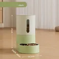 Comedero automático para mascotas verde menta, dimensiones de 25x24x14,5 cm para gatos - Comedero 2.4L / Solo Alimentación / Verde menta