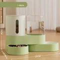 Dispensador automático 2 en 1 de agua y comida para mascotas en color verde menta - Juego Integrado (Sin Cuenco) / Gran Capacidad (Giratorio) / Verde menta
