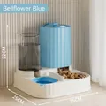 Dispensador automático 2 en 1 de comida y agua para mascotas, azul claro, 25x25x22cm - Azul Estrellado / 25x25x22cm
