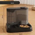 Ensemble distributeur automatique de nourriture et d'eau noir minimaliste pour chats - Distributeur Intégré (Sans Bol) / Noir minimaliste