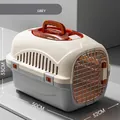 Trasportín portátil gris para gatos y perros pequeños con ventana superior de ventilación - Estilo con Claraboya / Gris Minimalista