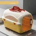 Transportín portátil amarillo mango con claraboya para perros y gatos, mide 50x32x33cm - Estilo con Claraboya / Amarillo mango