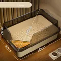 Extra grote halfgesloten kattenbak in crèmewit met afmetingen van 60 cm - 60x42x21CM (Met Schep & Deodorant) / Melkcrèmewit