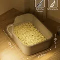 Professional beige semi-enclosed cat litter box with scoop and dimensions 49x35.5x13cm - L / 49x35.5x13cm (Includes Scoop + Sifting Pedal) / Gray