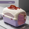 Transportín portátil morado para gatos y perros pequeños, jaula avión 50x32x33cm - Estilo con Claraboya / Púrpura taro
