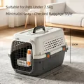 Transportín gris para mascotas aprobado 48x31.5x30cm para gatos y perros pequeños - Small Transport Model (Within 7.5kg) / Gris Simple