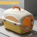 Portable pet travel carrier crate in mango yellow with dimension markings 50x32x33cm - Without Skylight Style / Mango Yellow
