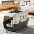 Transportín gris grande para gatos y perros de hasta 10 kg con una ventana de techo superior - Large Sky-view Model (Within 10kg) / Gris Simple