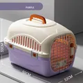 Purple and cream portable pet carrier aviation box for small cats and dogs - Without Skylight Style / Taro Purple