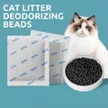 Perlas desodorizantes de carbón activado para arena de gatos en sobres individuales - 20 Paquetes/Paquete