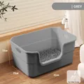 Arenero para gatos extragrande gris semicerrado con pala y rejilla antisuciedad - Pequeño (42cm) / Gris