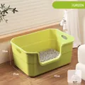 Arenero para gatos semicerrado verde lima con pala incluida, tamaño 42x29x18cm - Pequeño (42cm) / Verde