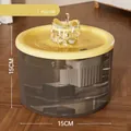 Automatischer Katzenbrunnen in Cremegelb, 15 cm kompakter Wasserspender für Haustiere - Rundes Steckermodell / Käsegelb
