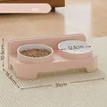 Minimalistischer, erhöhter Doppelnapf für Haustiere in elegantem Mandelrosa - Doppelschüssel / Cremepink