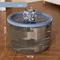 Automatischer Katzenbrunnen in Saphirblau mit 15 cm Durchmesser für Haustiere - Rundes Steckermodell / Saphirblau