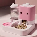 Pink 2-in-1 automatic pet feeder waterer, 1800ml food tank & 1000ml water bottle - Cartoon 2-in-1 Feeder And Waterer / 1800ML Feeder + 1000ML Waterer / Fresh Green