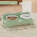 Mintgrüner Doppelnapf für Hunde und Katzen mit detaillierten Größenangaben und Maßen - Doppelschüssel / Mintgrün