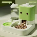 Automatic 2-in-1 pet feeder and water dispenser with 1000ml waterer and 1800ml bowl - 2800ml Large Capacity / Fresh Green Cartoon 2-in-1 Feeder & Waterer