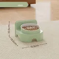Minimalistischer Futternapf in Minzgrün mit Maßen und Spritzschutzdesign - Einzelschüssel / Mintgrün