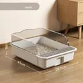 Arenero para gatos blanco crema semicerrado antisalpicaduras con pala y dimensiones - Pequeño (43cm) / Blanco