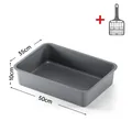 Grote grijze kattenbak afmetingen 50x35x10cm inclusief een bijpassende schep - 50x35x10cm (Met Schep) / XL 50CM Open Bak Grijs