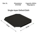 Schwarzer Oxford-Ersatzbezug für XL-Haustierbett-Campingliege mit den Maßen 76x67cm - XL / Zubehör / Ersatznetz (76x67cm) / Schwarz