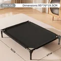 Erhöhtes Haustierbett XXL mit schwarzem Oxford-Stoff und Maßen zur Orientierung - 2XL / Feldbett / Komplettes Bett (95x76x19.5cm) / Schwarz