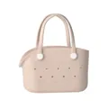 Peach EVA pet carrier with breathable holes and portable handles for cats and dogs - Shoulder Handheld Crossbody Style / Beige