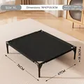 Strapazierfähiges schwarzes erhöhtes Haustierbett für Hunde mit stabilem Rahmen XL - XL / Feldbett / Komplettes Bett (76x67x19.5cm) / Schwarz