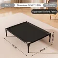 Großes schwarzes erhöhtes Haustierbett mit atmungsaktivem Oxford-Gewebe 76x49cm - L / Feldbett / Komplettes Bett (76x49x19.5cm) / Schwarz
