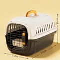 Transportín portátil para mascotas en negro clásico con puerta de malla de hierro - Estilo Puerta de Malla / 51x31x35cm / Negro