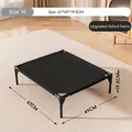 Schwarzes erhöhtes Haustierbett Größe M mit verstärktem Oxford-Gewebe für Hunde - M / Feldbett / Komplettes Bett (67x49x19.5cm) / Schwarz