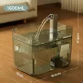Automatischer 1600ml Katzen-Trinkbrunnen mit Zirkulationsfunktion und Maßangaben - CN Stecker-Typ / 1,6L / Transparentes Grün