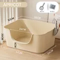 Caja de arena abierta grande color albaricoque de 50 cm con pala incluida. - Caja de Arena Extra Grande 50CM + Pala / Blanco Roto