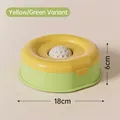 Bol de léchage de liquide jaune et vert pour chats et chiens, 18 cm de diamètre - Type à Balle Roulante (Jaune & Vert) / 18x18x6cm