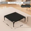 Schwarzes erhöhtes Haustierbett S 49x49cm mit robustem Oxford-Stoff für Katzen und Hunde - S / Feldbett / Komplettes Bett (49x49x19.5cm) / Schwarz