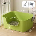 Caja de arena para gatos abierta extra grande verde lima con dimensiones y pala - Caja de Arena Extra Grande 50CM + Pala / Verde