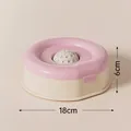 Bol à eau flottant de qualité supérieure pour animaux en rose et crème, 18 cm x 6 cm - Type à Balle Roulante (Rose & Crème) / 18x18x6cm